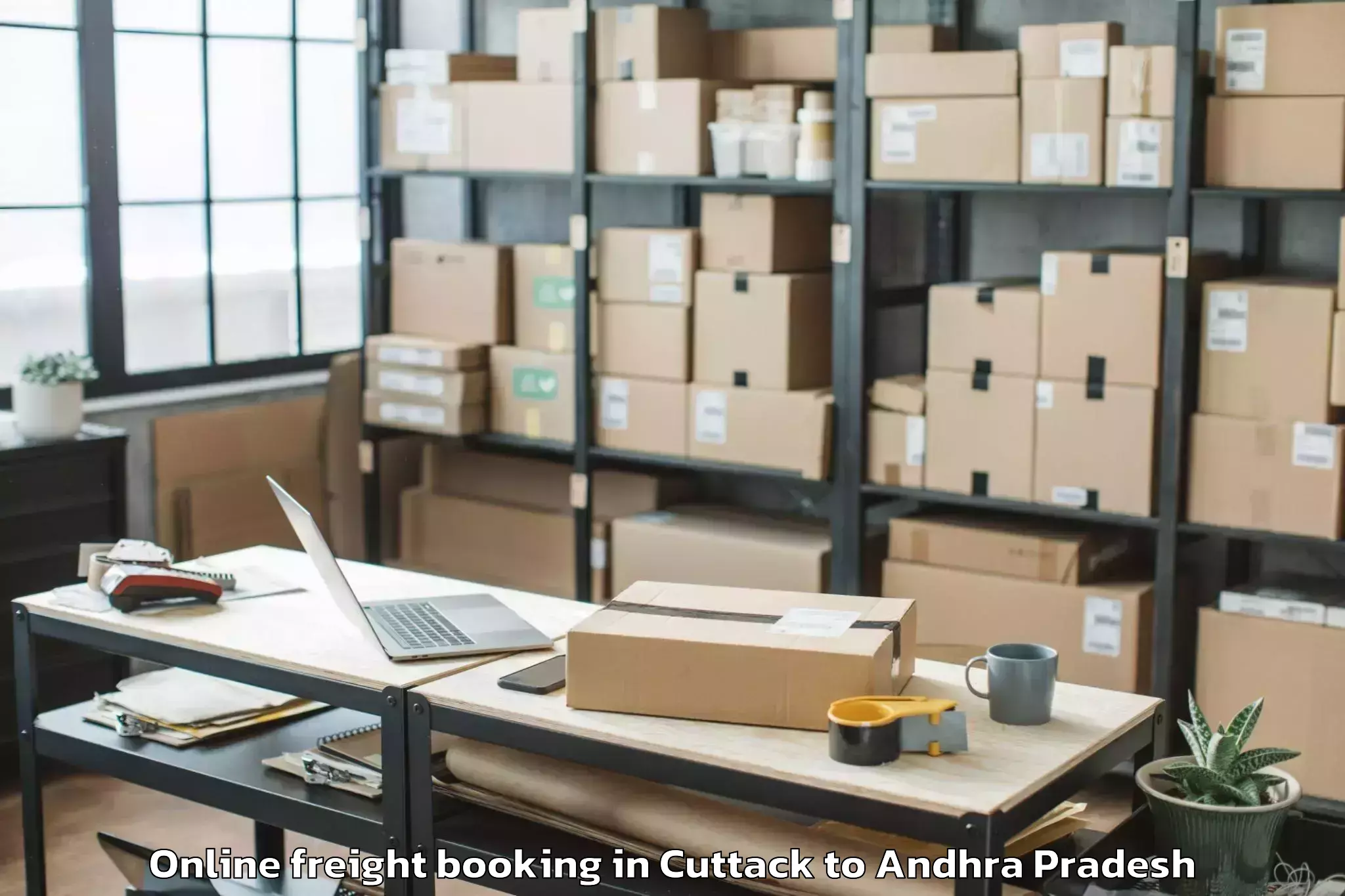 Professional Cuttack to Nidamanur Online Freight Booking